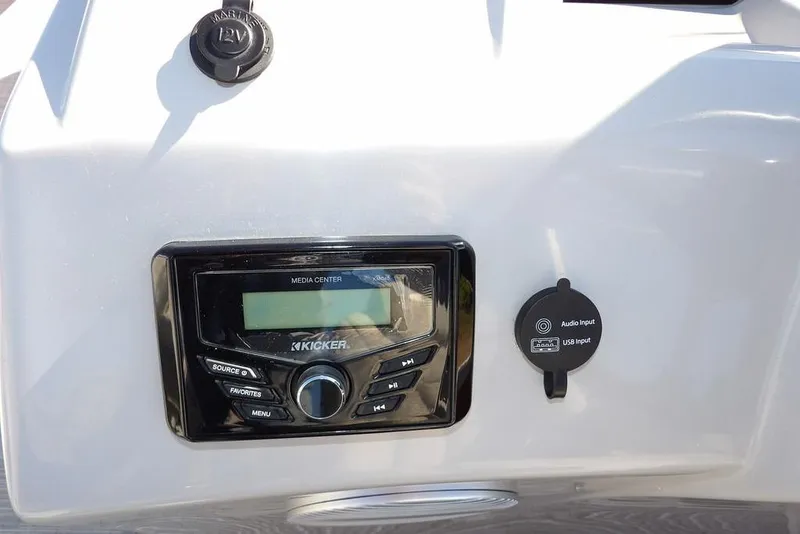 Slide: The Image of 2022 Bennington 20 SVF media center with Kicker audio system and USB input. - 30