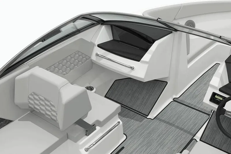 Slide: The Image of 2026 Four Winns H1 Freedom boat interior with modern seating and sleek design. - 2