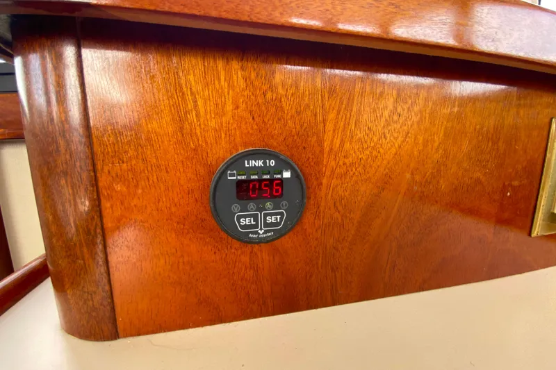Slide: The Image of Digital display on Camano 30 boat's wooden interior panel. - 13