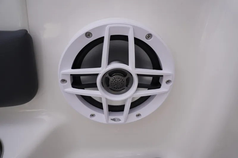 Slide: The Image of Close-up of a speaker on a 2026 Chaparral 21 SSi Ski & Fish boat. - 44