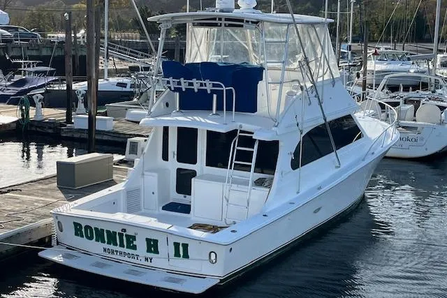 Slide: The Image of 2001 Egg Harbor 42 SportYacht docked at marina, Northport, NY. - 0