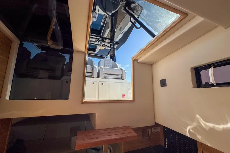 Slide: The Image of Interior view of 2026 De Antonio Yachts D42, showcasing modern design and natural lighting. - 30