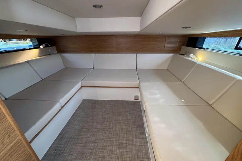 Slide: The Image of Luxurious interior of 2026 De Antonio Yachts D42 with elegant seating and modern design. - 38