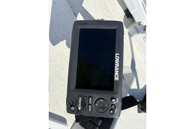 Slide: The Image of Lowrance fish finder on 2017 Ranger RB190 Bay boat deck. - 5
