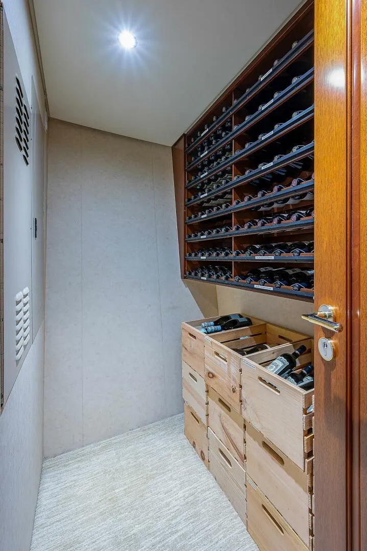 Slide: The Image of Wine storage area on Christensen 141 Raised Pilothouse yacht, 2000 model. - 31