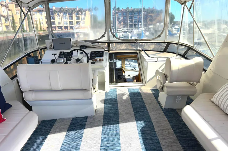 Slide: The Image of Flybridge facing forward, captain and 1st mate seating facing forward - 58