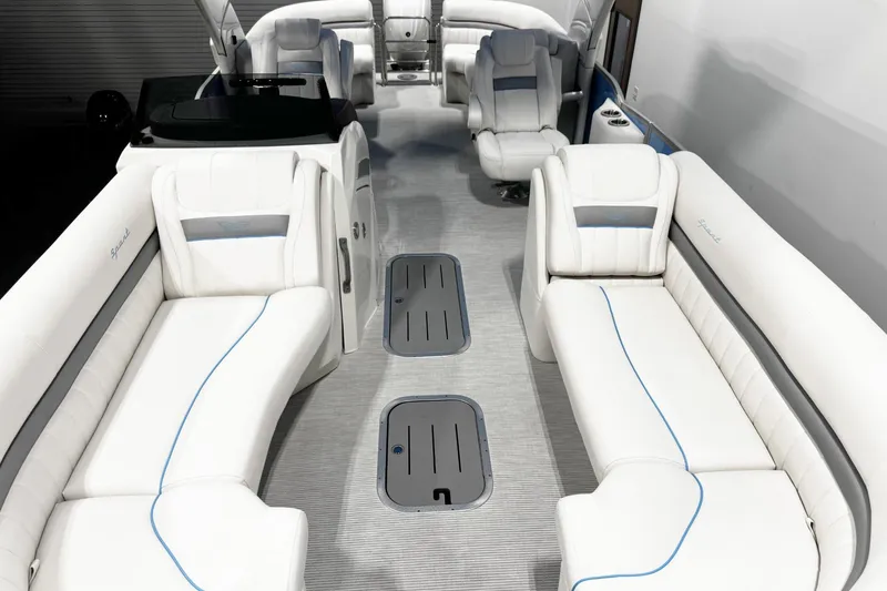 Slide: The Image of Luxurious interior of 2026 Bennington 24 LXS FASTBACK SPORT ARCH pontoon boat. - 12
