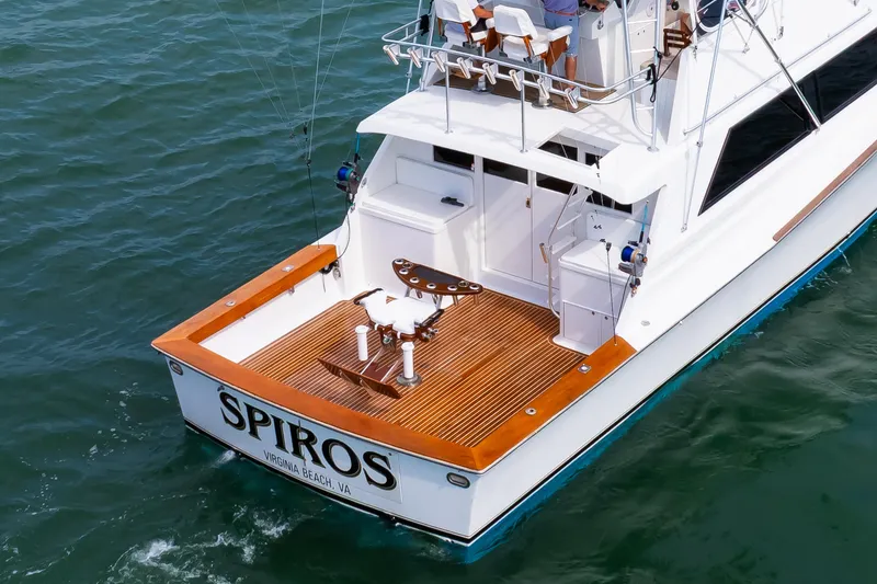 Slide: The Image of 1972 Jim Smith Custom Convertible yacht "SPIROS" on water, Virginia Beach, VA. - 3