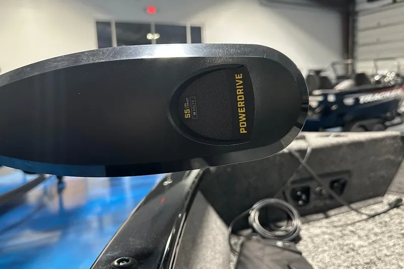 Slide: The Image of 2026 Tracker Pro Guide V-175 WT boat with PowerDrive motor in showroom. - 5