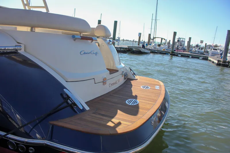 Slide: The Image of 2017 Chris-Craft Launch 38 cruising on open water, aerial view. - 6