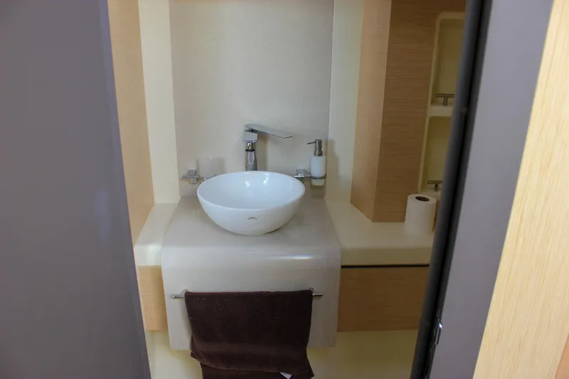 Slide: The Image of 2017 Chris-Craft Launch 38 boat dashboard with cup holders and sleek design. - 64