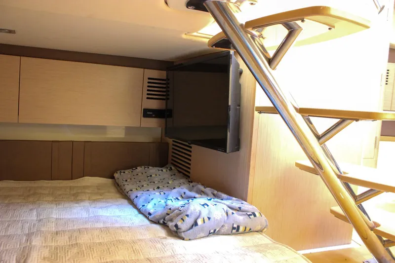 Slide: The Image of 2017 Chris-Craft Launch 38 bathroom with modern sink and mirror. - 74