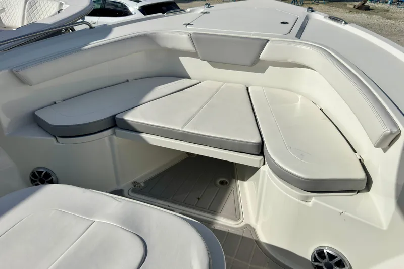 Slide: The Image of 2025 Parker 2600 Center Console boat with spacious seating and sleek design. - 25