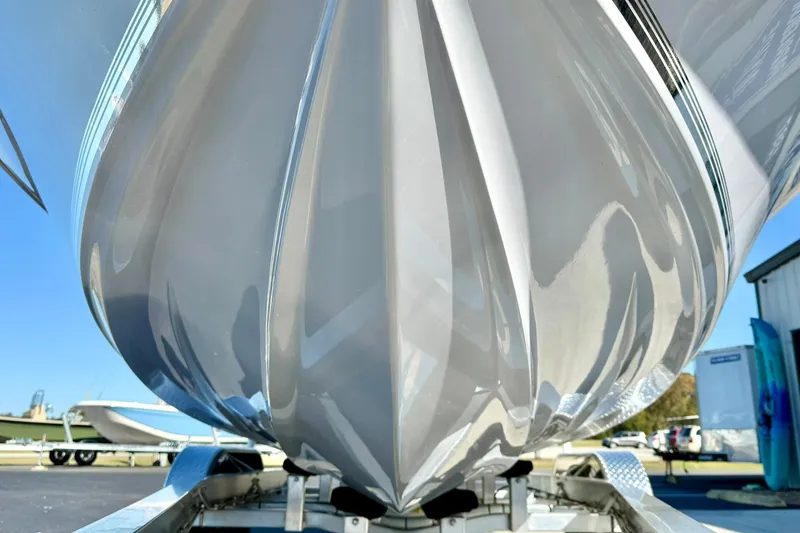 Slide: The Image of Close-up of 2026 Key West 230 Bay Reef boat hull on trailer. - 9