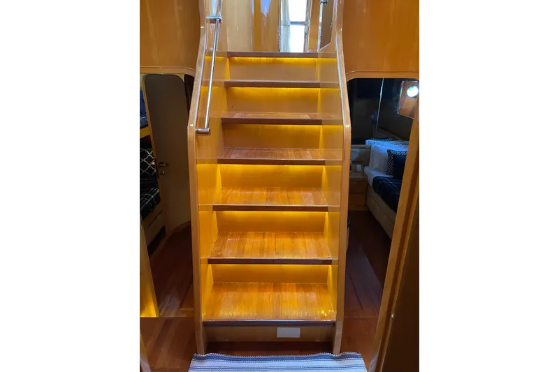 Slide: The Image of Bunk beds in 1995 JOHNSON 65 Flybridge Motoryacht cabin with nautical decor. - 123