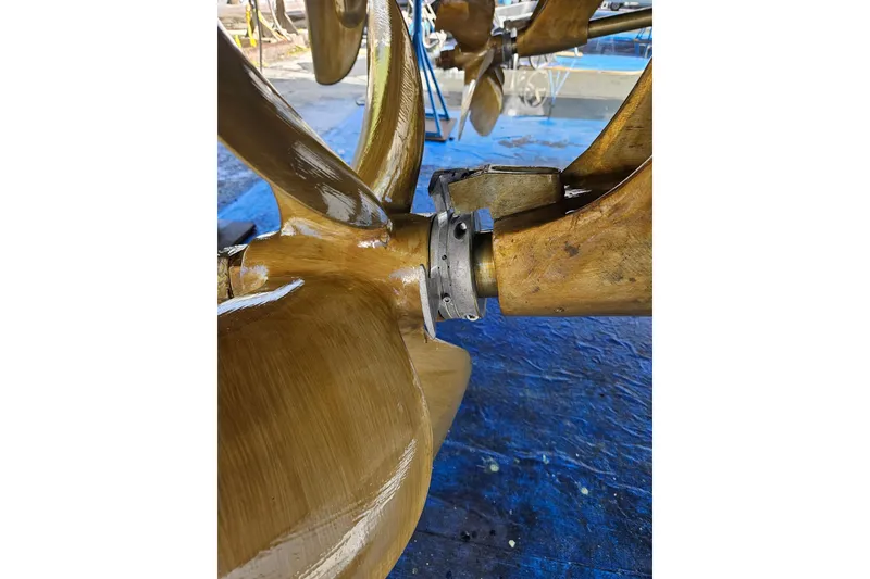 Slide: The Image of Interior view of 1995 JOHNSON 65 Flybridge Motoryacht with wooden flooring and hangers. - 148