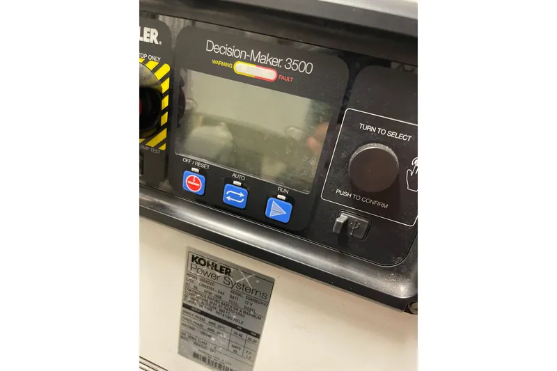 Slide: The Image of Propellers and rudders of a 1995 JOHNSON 65 Flybridge Motoryacht on dry dock. - 154