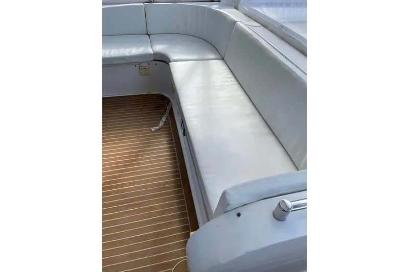 Slide: The Image of Staircase on 1995 JOHNSON 65 Flybridge Motoryacht, leading to upper deck with water view. - 28
