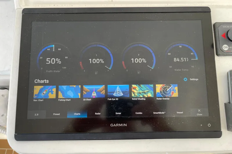 Slide: The Image of Interior detail of 1995 JOHNSON 65 Flybridge Motoryacht with wooden flooring. - 38