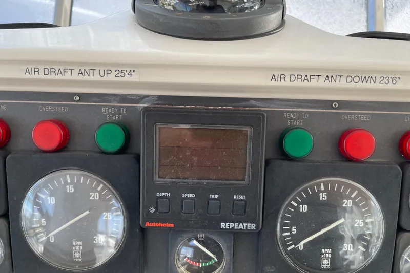 Slide: The Image of Garmin display on 1995 JOHNSON 65 Flybridge Motoryacht showing water levels and charts. - 41