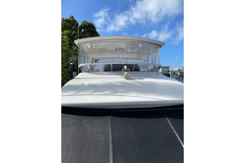 Slide: The Image of 1995 Johnson Flybridge Motoryacht with Highfield tender and Yamaha outboard motor. - 53