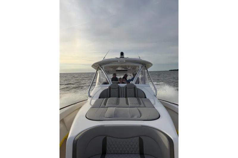 Slide: The Image of 2026 Albemarle 45 Carolinian Fisharound Express cruising on open water. - 3
