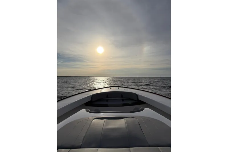 Slide: The Image of Bow view of 2026 Albemarle 45 Carolinian Fisharound Express at sunset on open water. - 4