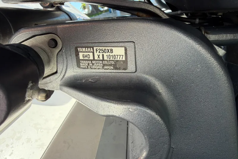 Slide: The Image of Close-up of Yamaha F250XB engine on 2023 Tidewater 232 LXF boat. - 29