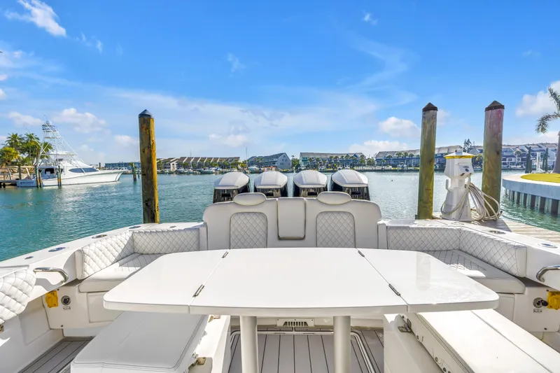 Slide: The Image of 2023 HCB 53 Suenos RXV luxury boat interior with waterfront view. - 107