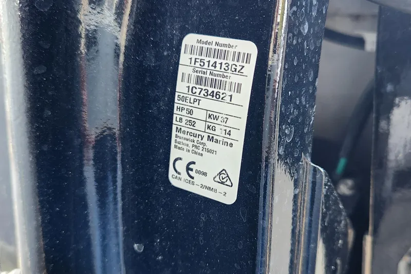 Slide: The Image of Label on a 1997 Polar 1700 Skiff, displaying model and serial numbers. - 13