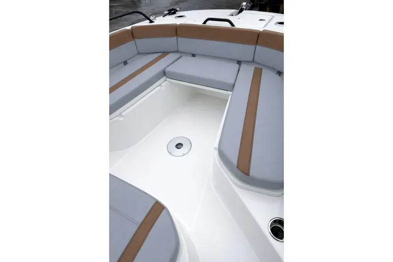 Slide: The Image of 2024 Beneteau Flyer 8 SPACEdeck V2 interior with cushioned seating and sleek design. - 10