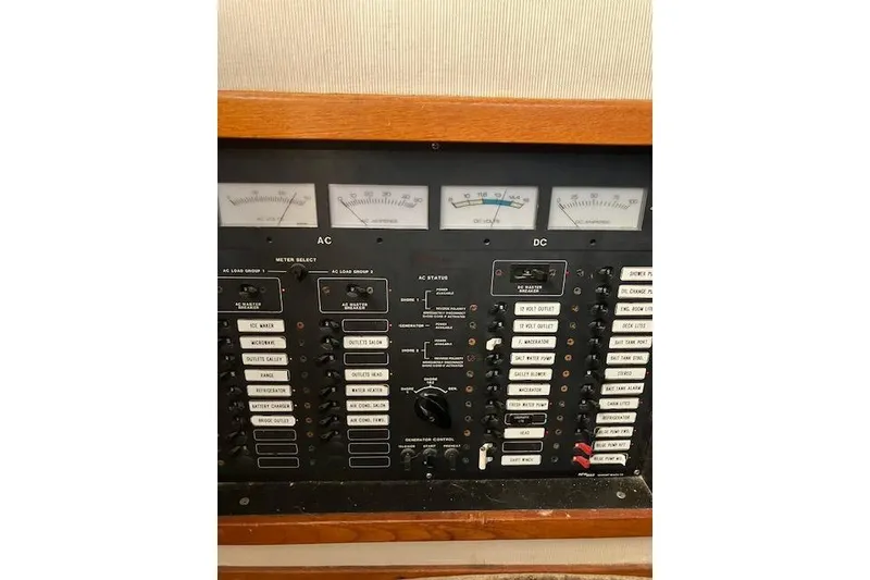 Slide: The Image of Electrical control panel on a 1979 Pacemaker 40 Sportfisher boat. - 6