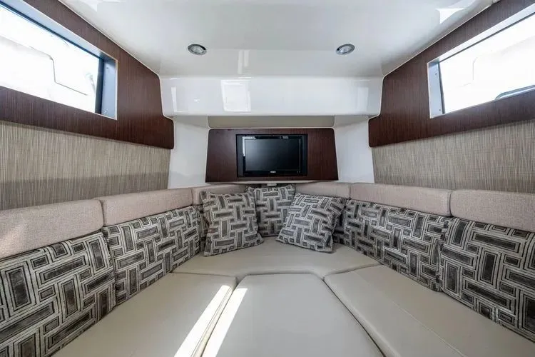 Slide: The Image of Interior of 2022 Pursuit S 378 Sport with cozy seating area. - 39