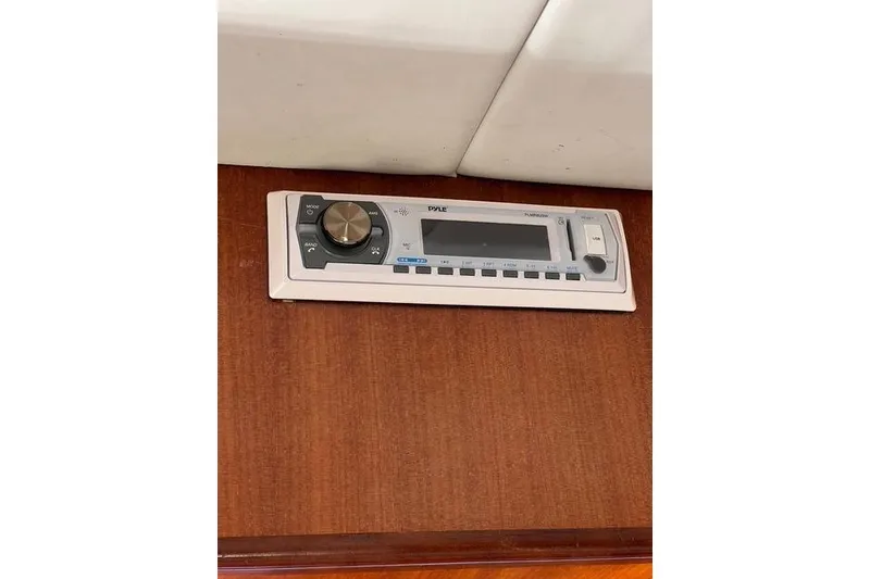 Slide: The Image of Pyle stereo system in 2006 Norseman 480S yacht interior. - 96