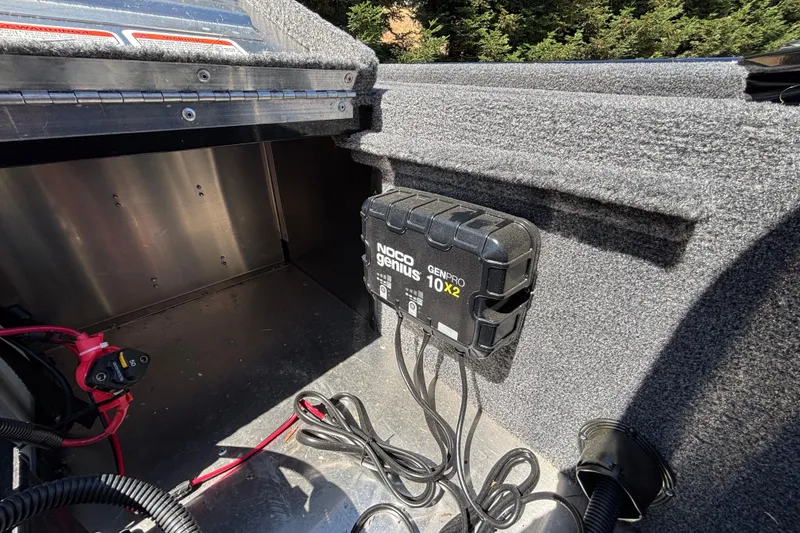 Slide: The Image of 2026 Tracker Bass Tracker Classic XL boat with NOCO Genius GENPRO 10X2 battery charger installed. - 15