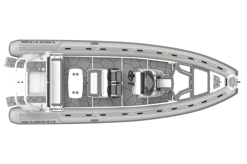 Slide: The Image of 2026 Highfield Sport 760 boat, top view, showcasing sleek design and spacious layout. - 3