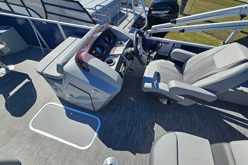 Slide: The Image of 2021 Bennington SX 22 Fishing boat interior with steering console and seating. - 21