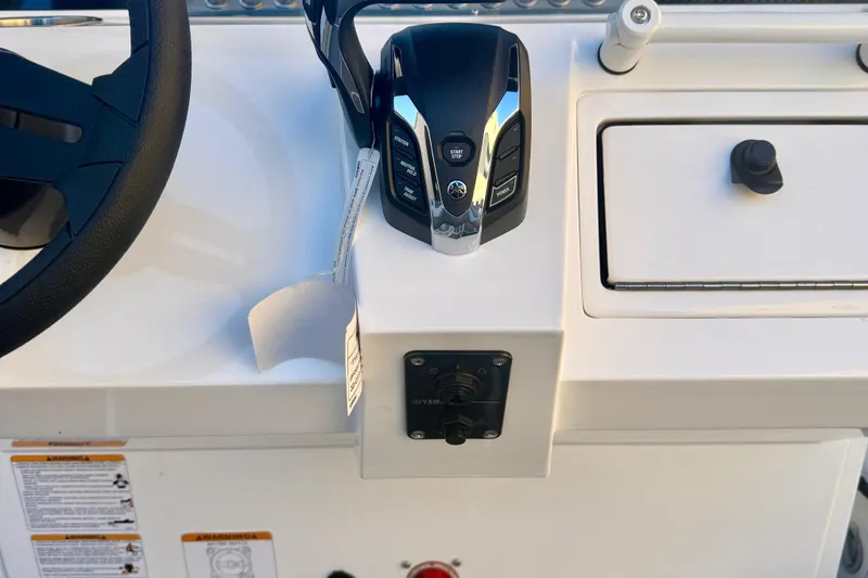 Slide: The Image of 2025 Highfield Patrol 760 boat interior with gray non-slip flooring and inflatable sides. - 22