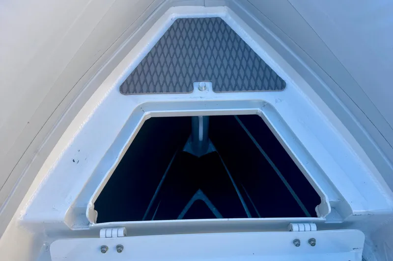 Slide: The Image of Interior of 2025 Highfield Patrol 760 with equipment and orange Highfield 30L bag. - 27