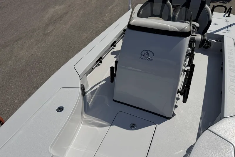 Slide: The Image of 2026 Blazer 675 Ultimate Bay boat interior with sleek design and modern features. - 6