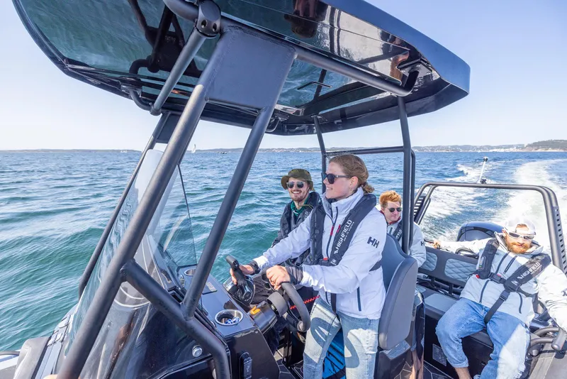 Slide: The Image of Top view of 2026 Highfield Sport 660 boat, showcasing sleek design and modern features. - 12