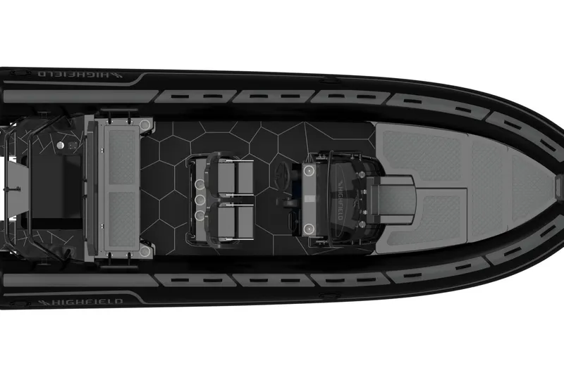 Slide: The Image of Top view of 2026 Highfield Sport 660 boat, showcasing sleek design and seating layout. - 8