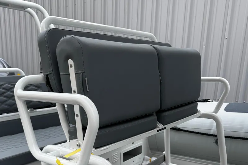 Slide: The Image of 2026 Highfield Patrol 600 boat seat with quilted design and sturdy frame. - 15