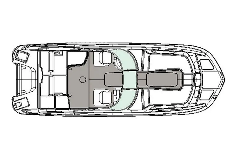Slide: The Image of Manufacturer Provided Image: Top view layout of 2019 Hurricane SunDeck 2410 OB boat. - 2