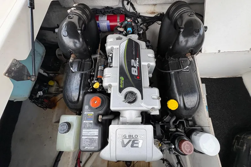 Slide: The Image of Engine compartment of a 2013 Sea Ray 280 Sundeck with 8.2 MAG V8 engine. - 19