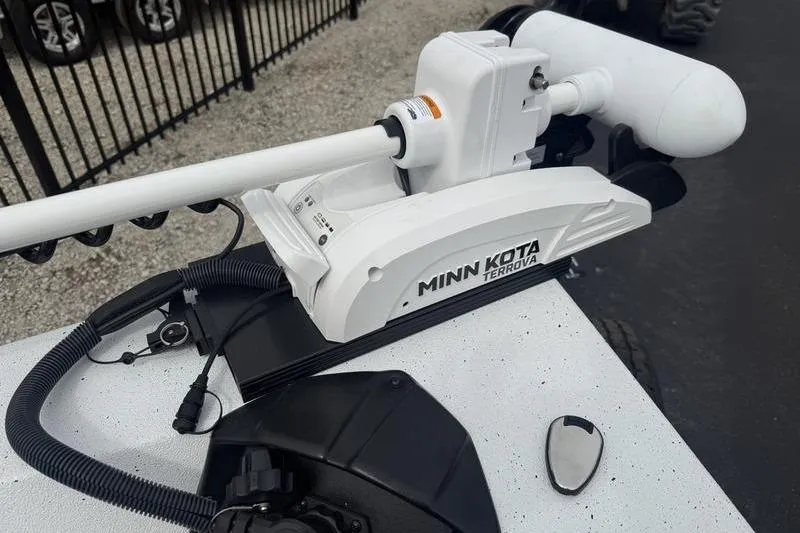 Slide: The Image of Minn Kota Terrova trolling motor on 2026 Xpress H22B Bay boat. - 17