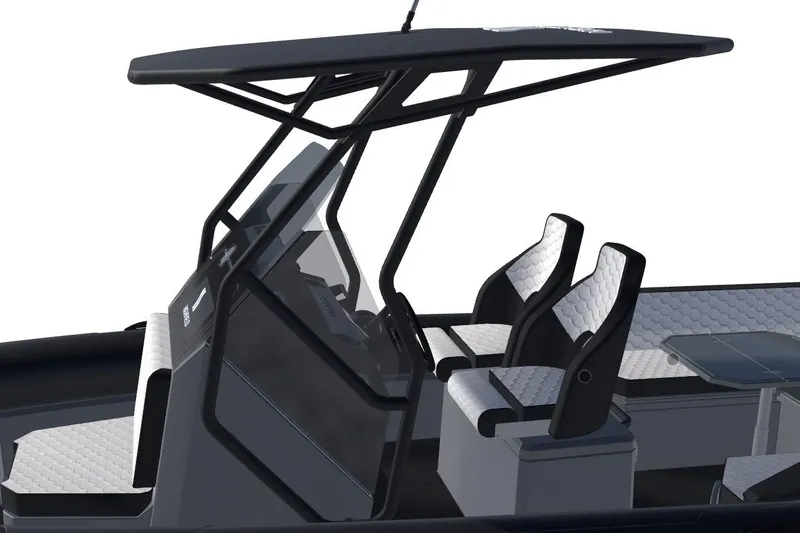 Slide: The Image of 2026 Highfield ADV7 boat, top view, featuring sleek design and spacious seating. - 5