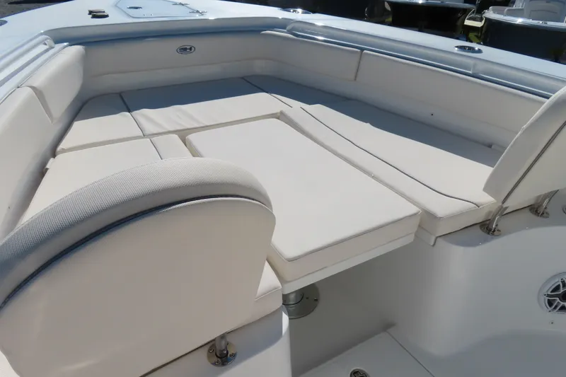 Slide: The Image of 2025 Sea Hunt Gamefish 27 Forward Seating with spacious, cushioned bow area. - 10