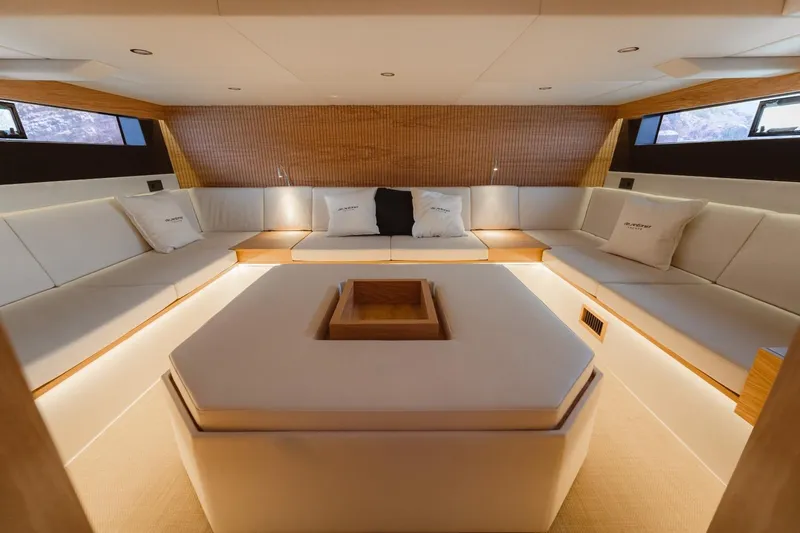 Slide: The Image of Luxurious interior of 2026 De Antonio Yachts 50 Coupe with elegant seating and modern design. - 24