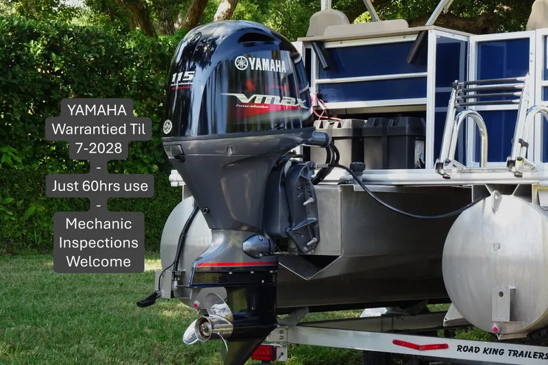 Slide: The Image of 2023 Sylvan Mirage Fish 820 with Yamaha engine, 60 hours use, warranty until 2028. - 4